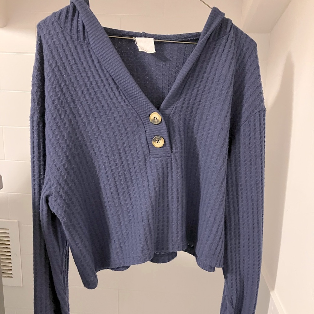 Crop pullover hoodie sweater